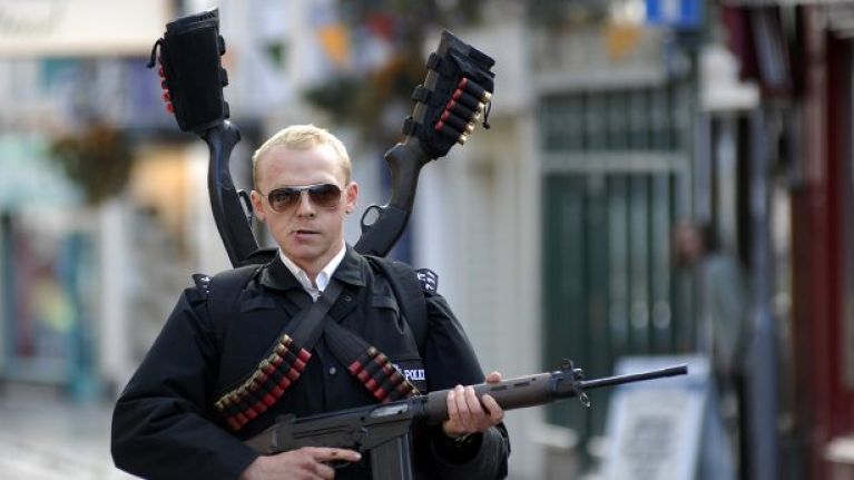 Simon Pegg on 'Hot Fuzz' episode artwork